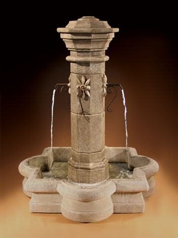 Straza Fountain W/Quatrefoil Basin